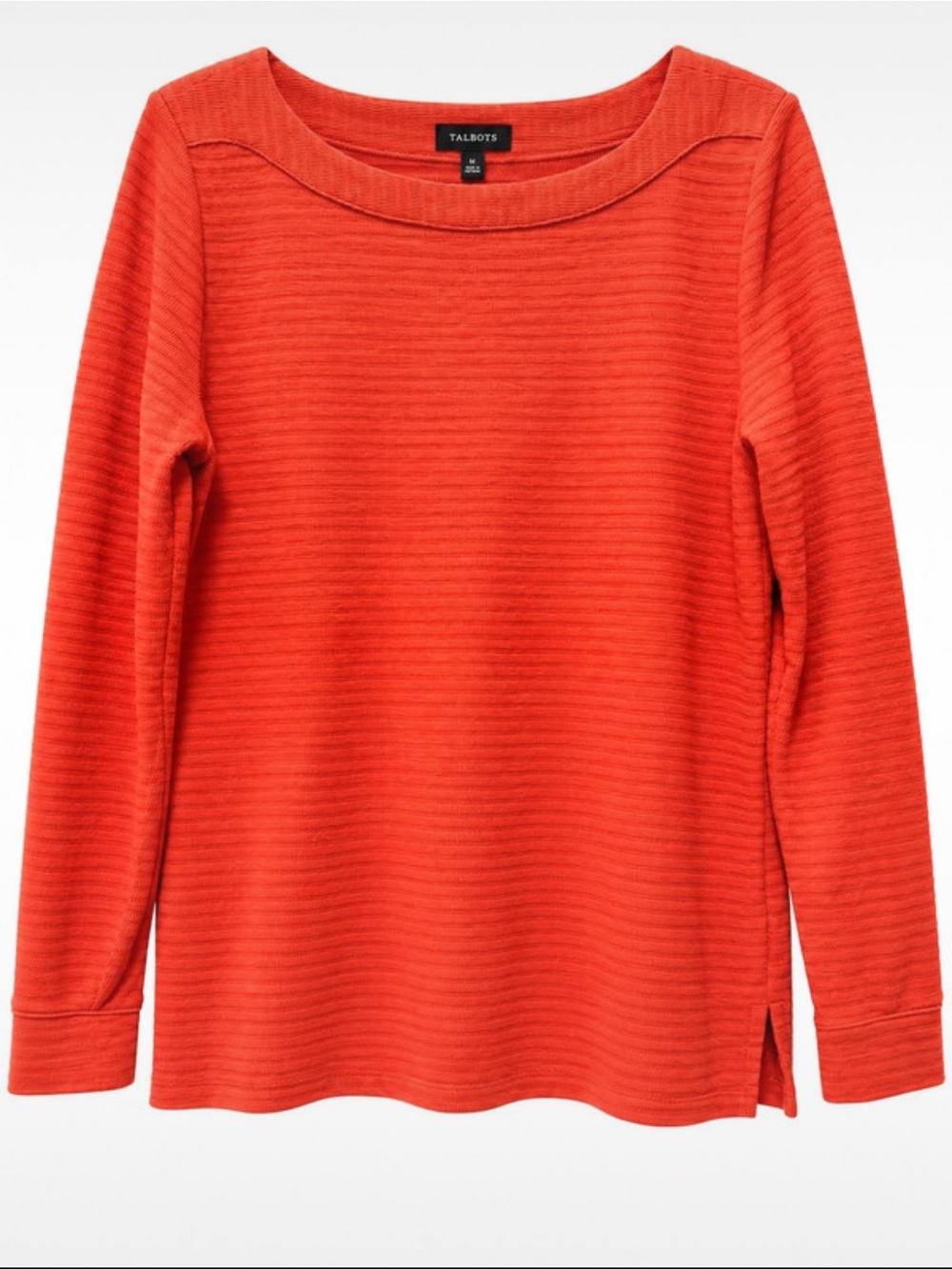 Talbots Women's Ribbed Crewneck Sweater — Bright Orange